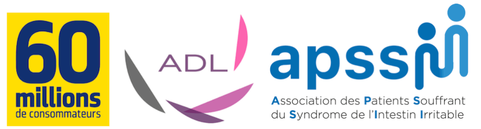 logo de 60 millions de consommateurs, de l'ADL et de l'APSII